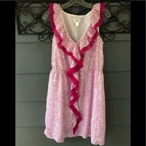 LOFT Dress Pink Ruffle